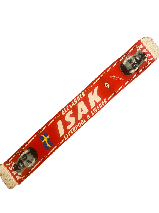 Alexander Isak Liverpool FC Scarf with Sweden Flag – Football Fan Merchandise