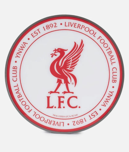 Liverpool FC Official 12” Crest LED Wall Light – Red & White Illuminated LFC Wall Sign | You’ll Never Walk Alone Lighting Décor | Licensed Liverpool Gift