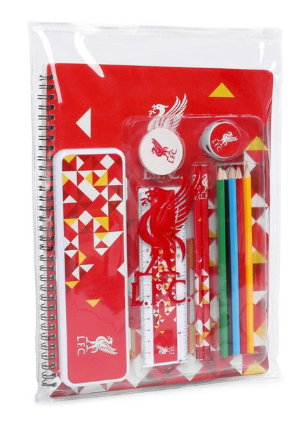 Official Liverpool FC Stationery Set – 9 Piece School & Office Supplies | LFC Notebook, Pencils, Ruler & Case