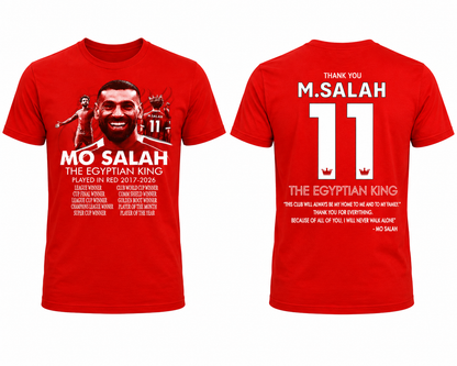 Mohamed Salah Liverpool Kids T-Shirt – “Thank You Mo Salah 11” Red Tribute Tee | Egyptian King LFC Farewell Shirt 2017–2026