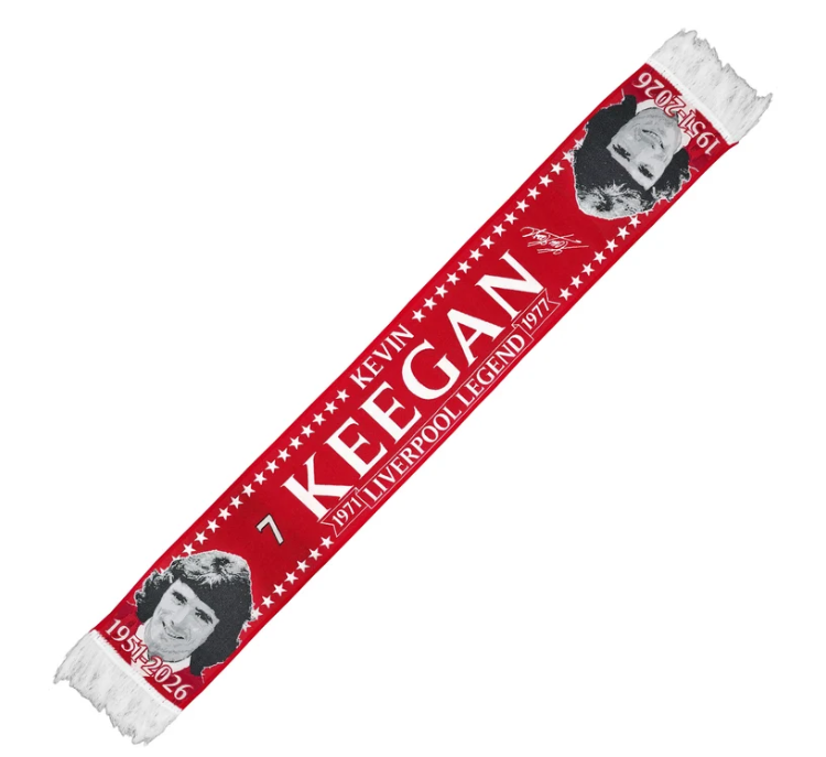 Kevin Keegan Liverpool Legend Tribute HD Scarf 1951–2026 | LFC Fan Scarf