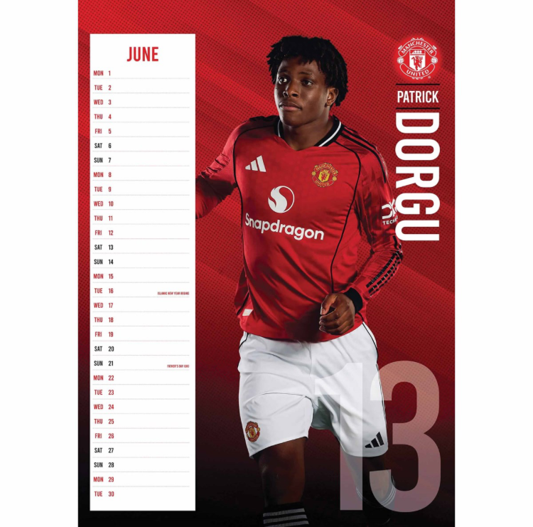 Manchester United FC Official 2026 Calendar – Man United Wall Calendar Featuring First Team Players | Official Licensed Football Gift