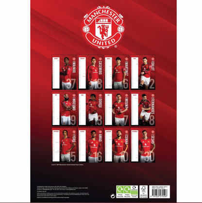 Manchester United FC Official 2026 Calendar – Man United Wall Calendar Featuring First Team Players | Official Licensed Football Gift