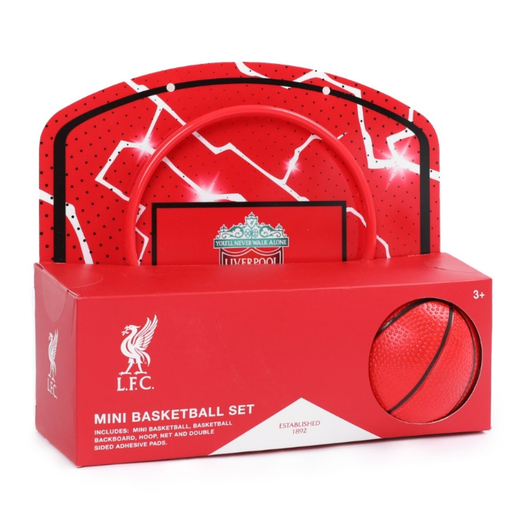 Liverpool FC Mini Basketball Set | Official LFC Hoop & Ball | Liverpool Football Club Room Game for Kids & Fans