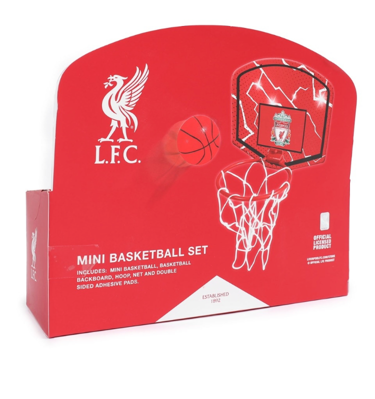 Liverpool FC Mini Basketball Set | Official LFC Hoop & Ball | Liverpool Football Club Room Game for Kids & Fans
