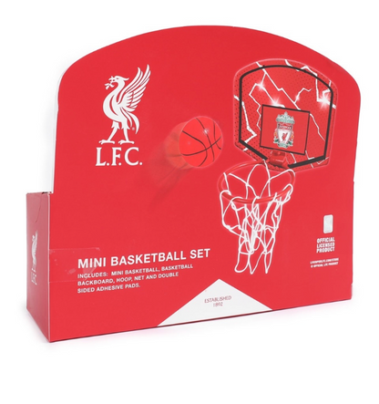 Liverpool FC Mini Basketball Set | Official LFC Hoop & Ball | Liverpool Football Club Room Game for Kids & Fans