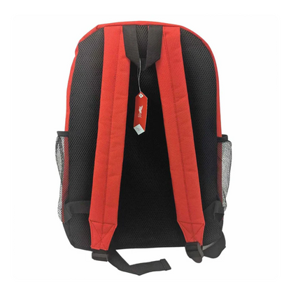 Liverpool FC Official Big Logo Bungee Backpack – Red School Bag | LFC Crest | Lightweight Sports & Travel Rucksack