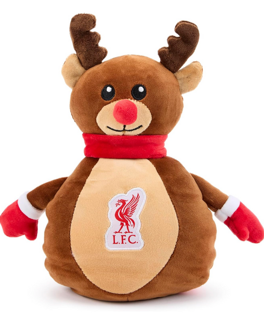 Liverpool FC Official Reindeer Squashie Soft Toy – Christmas LFC Plush