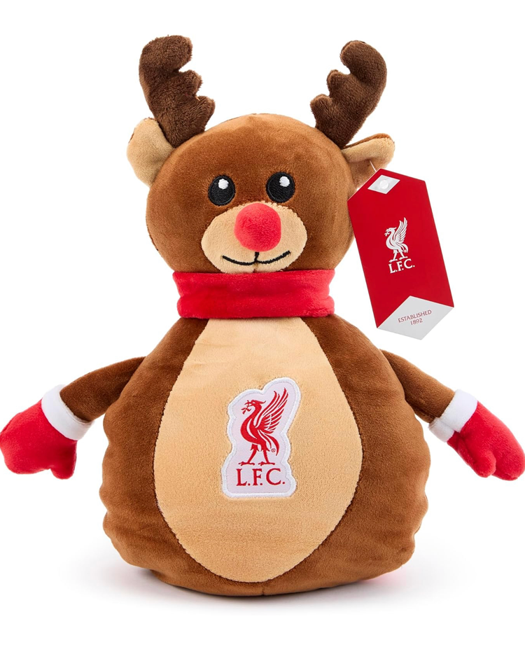 Liverpool FC Official Reindeer Squashie Soft Toy – Christmas LFC Plush