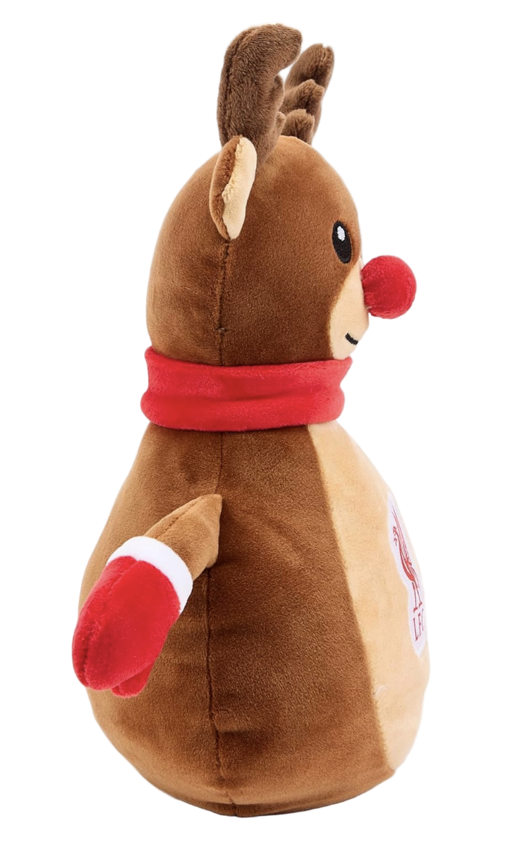 Liverpool FC Official Reindeer Squashie Soft Toy – Christmas LFC Plush