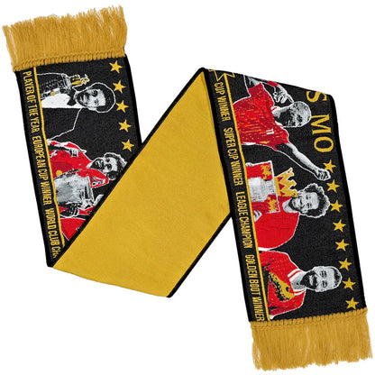 Liverpool FC Mohamed Salah Black & Gold Legend Scarf – LFC “Thanks For The Memories Mo” Tribute Scarf | Liverpool Gift | Premium Fan Memorabilia
