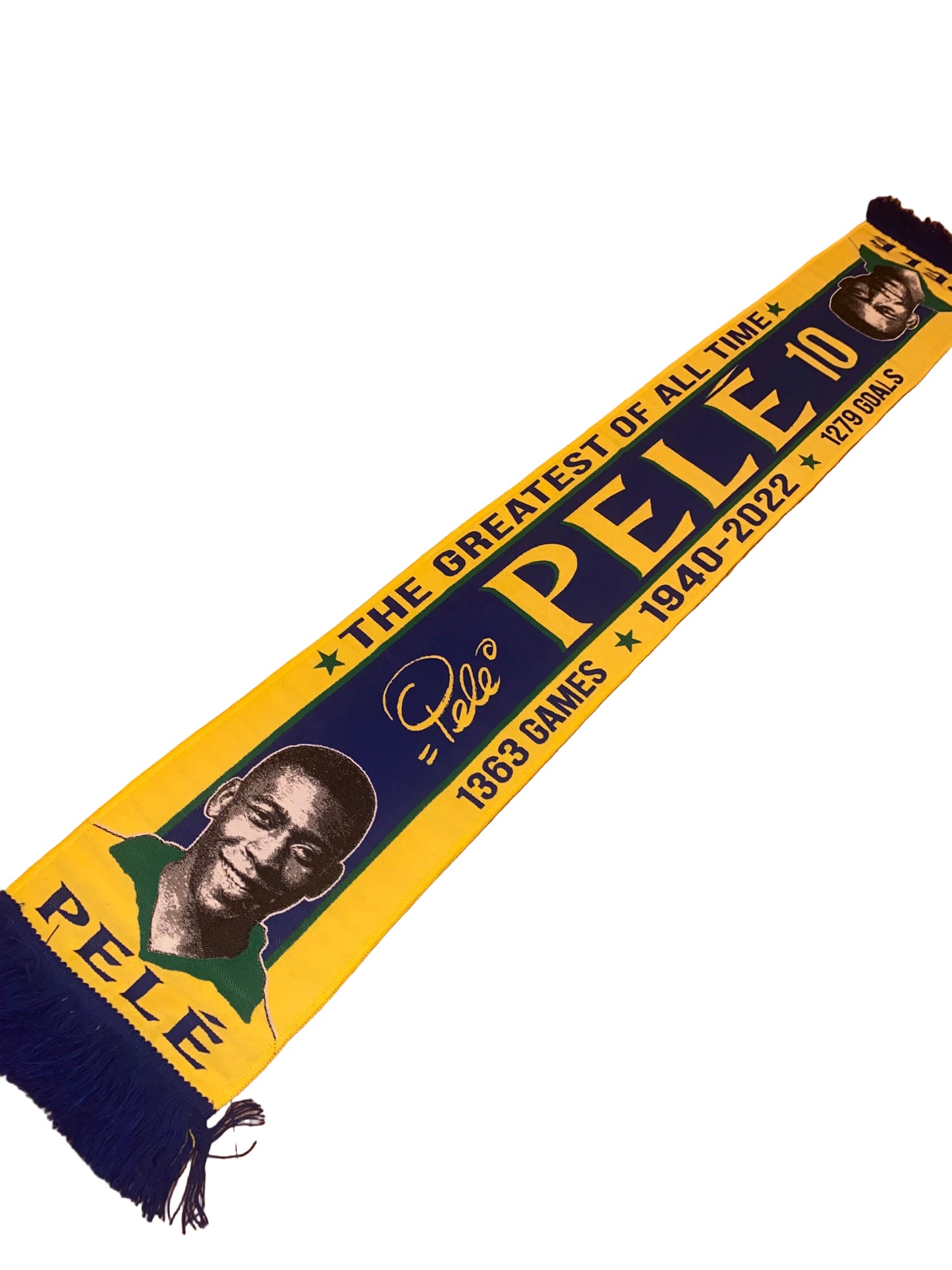Pelé Brazil No.10 Football Legend Scarf – The Greatest of All Time GOAT Tribute – Unofficial