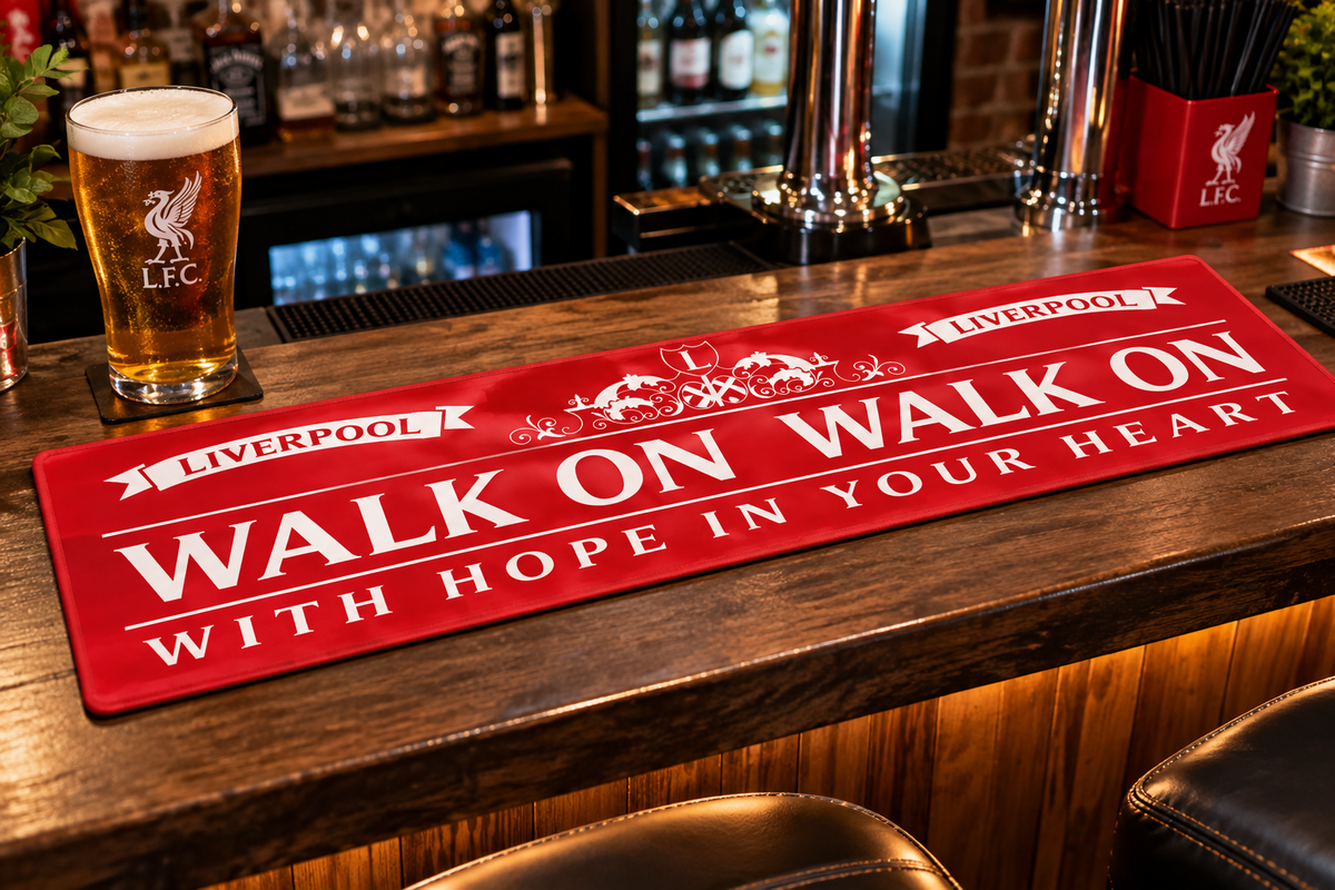 Liverpool FC Walk On Bar Runner Mat – Red Home Bar Mat – Unofficial