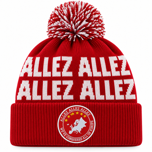 Liverpool FC Allez Allez Allez Bobble Hat – Red & White – Unofficial