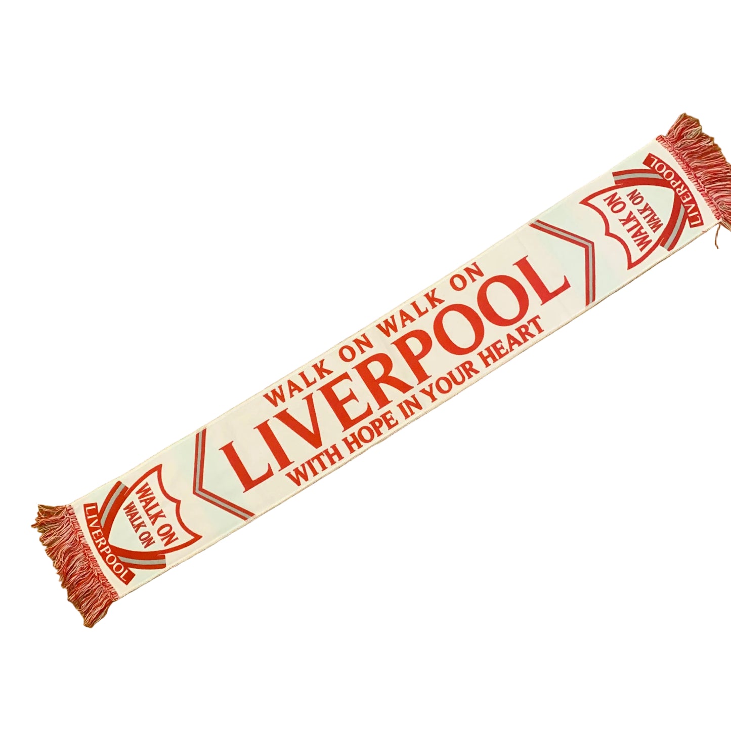 Liverpool FC 2026/27 Away Kit Inspired Scarf – White & Red Walk On LFC Football Scarf – Unofficial