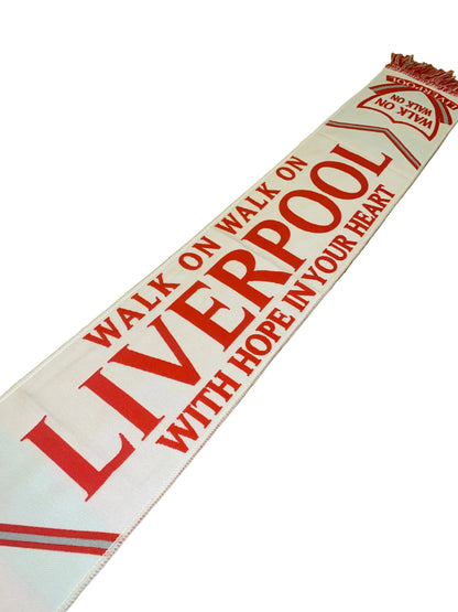 Liverpool FC 2026/27 Away Kit Inspired Scarf – White & Red Walk On LFC Football Scarf – Unofficial