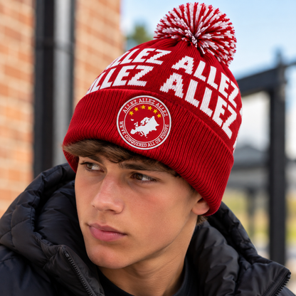 Liverpool FC Allez Allez Allez Bobble Hat – Red & White – Unofficial
