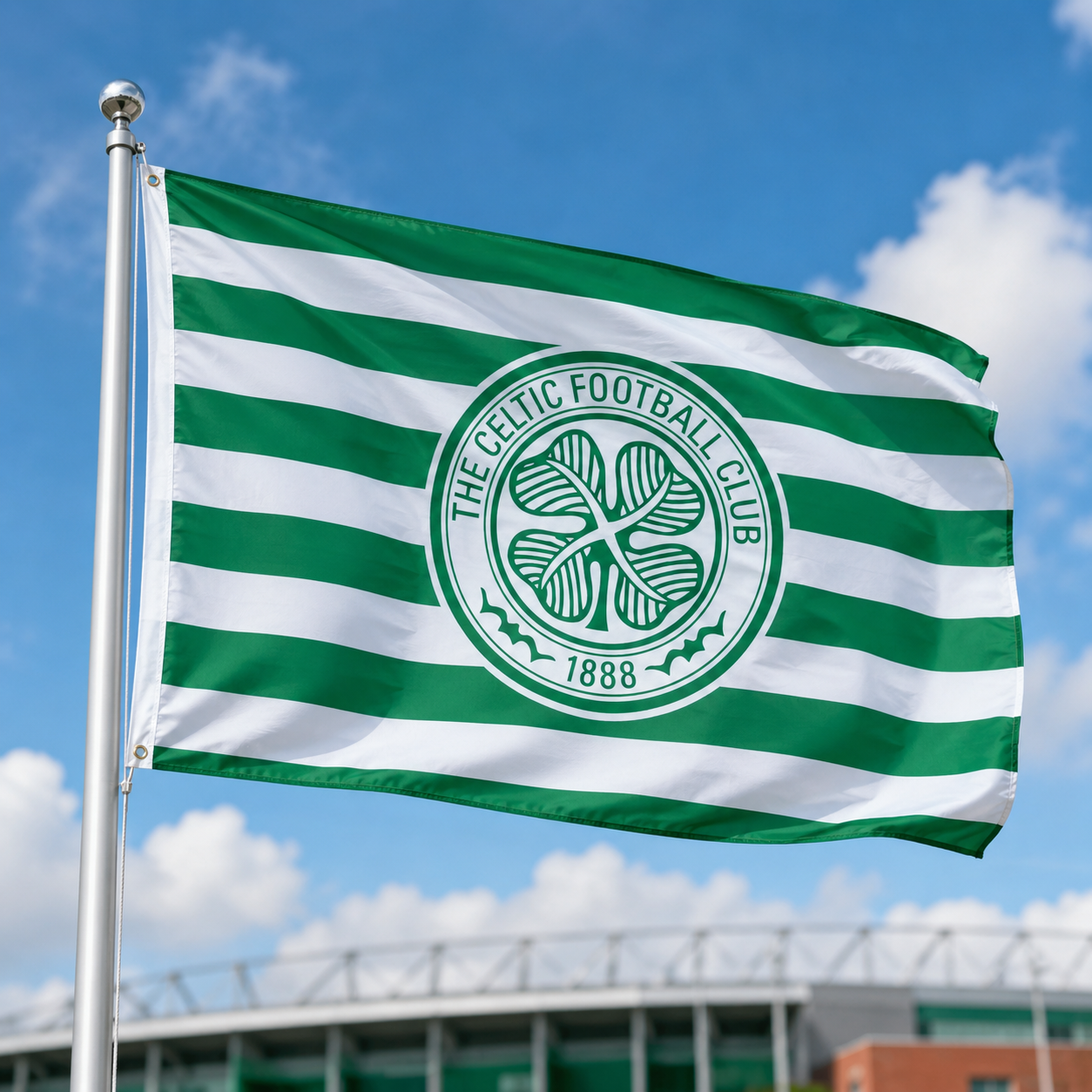 Official Celtic FC Green & White Flag – 5ft x 3ft