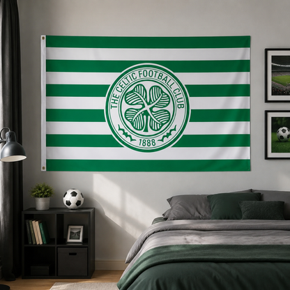 Official Celtic FC Green & White Flag – 5ft x 3ft