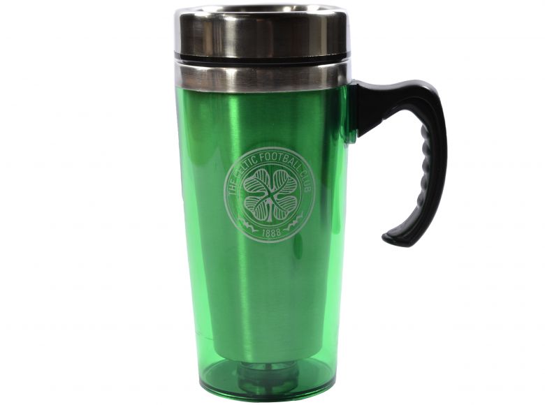 Celtic FC Green Insulated Travel Mug with Handle and Crest