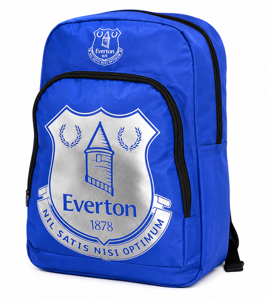 Everton FC Backpack – Blue & Silver Crest School Bag Rucksack