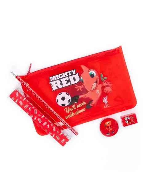 Official Liverpool FC Mighty Red Pencil Case & Stationery Set – Kids LFC School Set