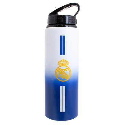 Official Real Madrid Aluminium Water Bottle – White & Blue Reusable Sports Bottle