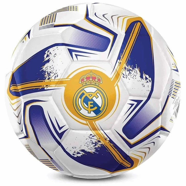 Official Real Madrid Size 5 Football – White, Blue & Gold Club Crest Ball